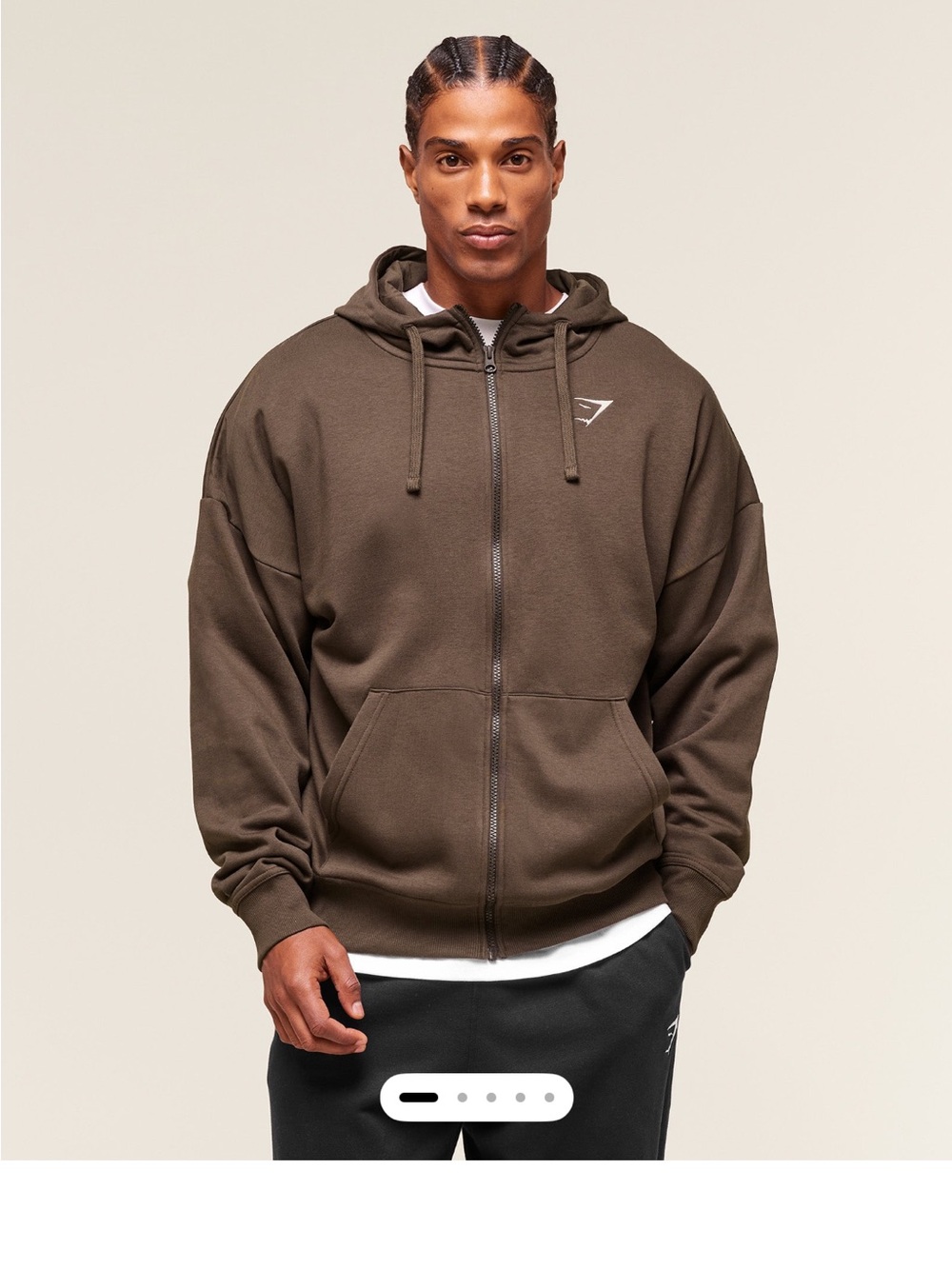 Gymshark Brown Full-Zip Hoodie